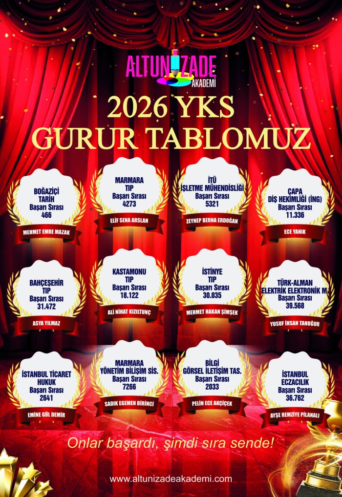 ALTUNİZADE_yks gurur tablomuz